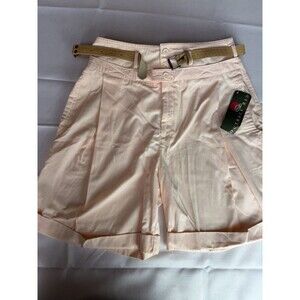 Outback Red High Waist Shorts Pleated Cuffed Hem Light Pink Size 14 Vintage